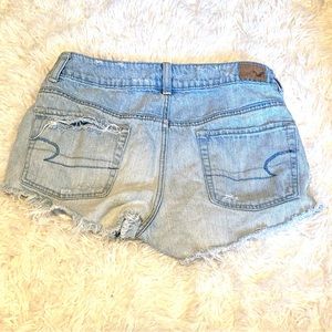 American Eagle light wash high waisted shorts